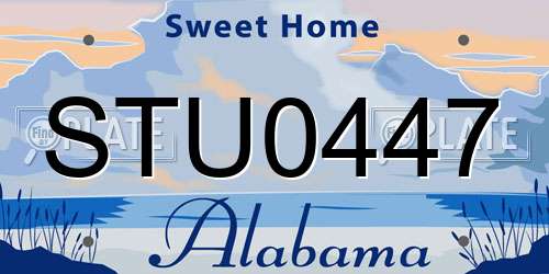 STU0447 Alabama License Plate