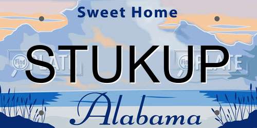 STUKUP Alabama License Plate