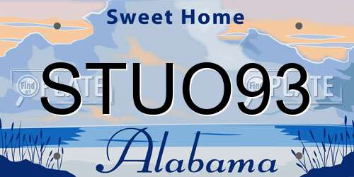 STUO93 Alabama License Plate