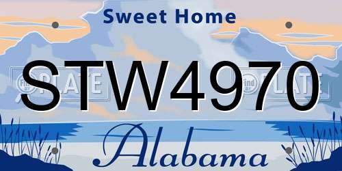 STW4970 Alabama License Plate