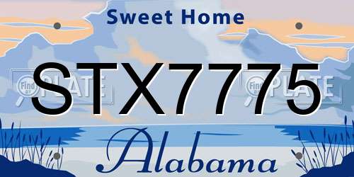 STX7775 Alabama License Plate