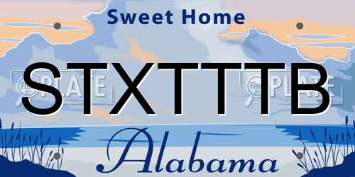 STXTTTB Alabama License Plate