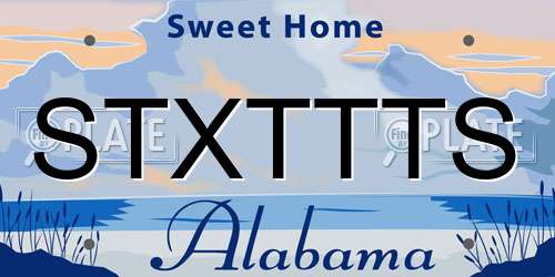 STXTTTS Alabama License Plate