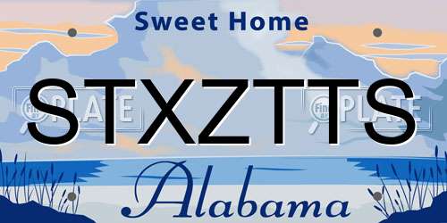 STXZTTS Alabama License Plate