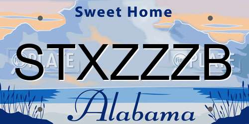 STXZZZB Alabama License Plate