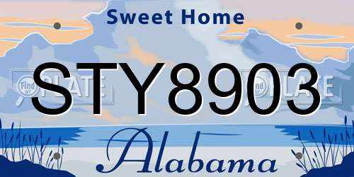 STY8903 Alabama License Plate