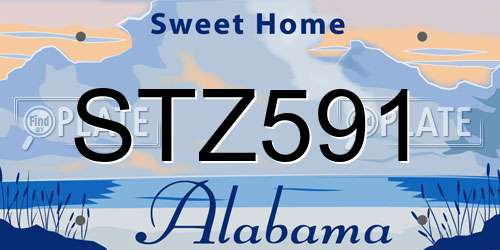 STZ591 Alabama License Plate