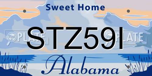 STZ59I Alabama License Plate