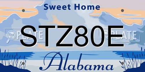 STZ80E Alabama License Plate