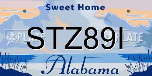 STZ89I Alabama License Plate