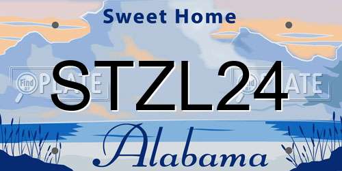 STZL24 Alabama License Plate