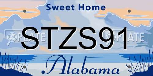 STZS91 Alabama License Plate