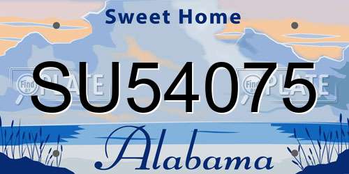 SU54075 Alabama License Plate