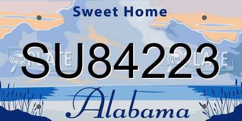SU84223 Alabama License Plate