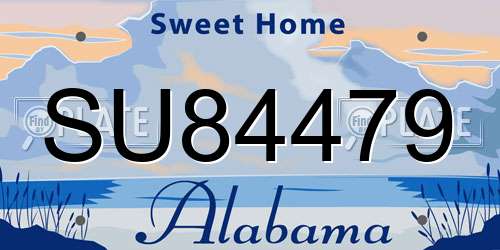 SU84479 Alabama License Plate