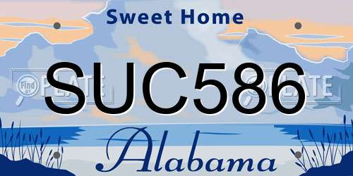 SUC586 Alabama License Plate