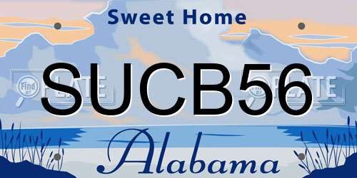 SUCB56 Alabama License Plate