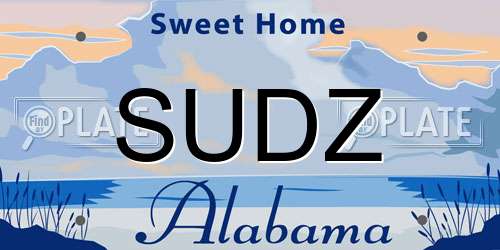 SUDZ Alabama License Plate