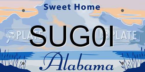 SUG0I Alabama License Plate