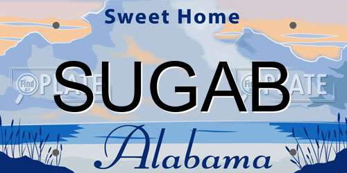 SUGAB Alabama License Plate