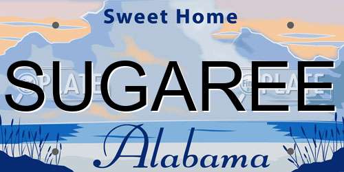 SUGAREE Alabama License Plate