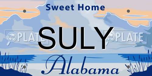 SULY Alabama License Plate