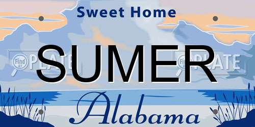 SUMER Alabama License Plate
