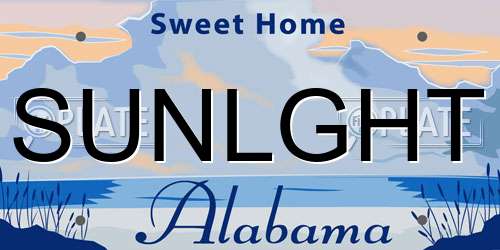 SUNLGHT Alabama License Plate