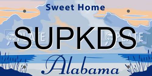 SUPKDS Alabama License Plate