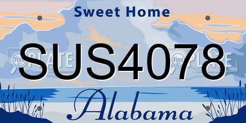 SUS4078 Alabama License Plate