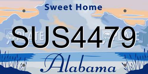 SUS4479 Alabama License Plate