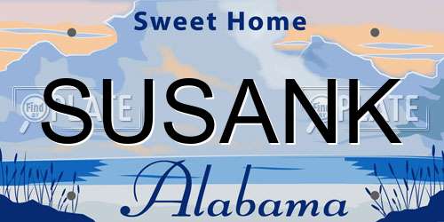 SUSANK Alabama License Plate