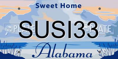 SUSI33 Alabama License Plate