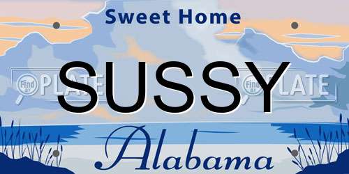 SUSSY Alabama License Plate