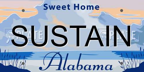 SUSTAIN Alabama License Plate