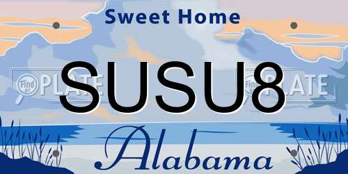 SUSU8 Alabama License Plate