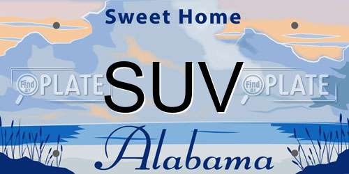 SUV Alabama License Plate