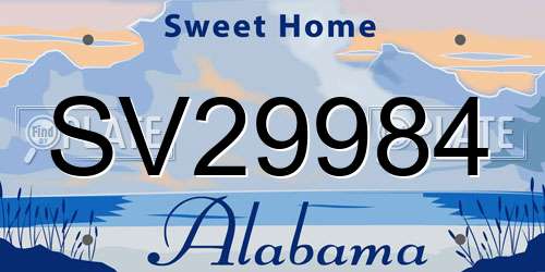 SV29984 Alabama License Plate