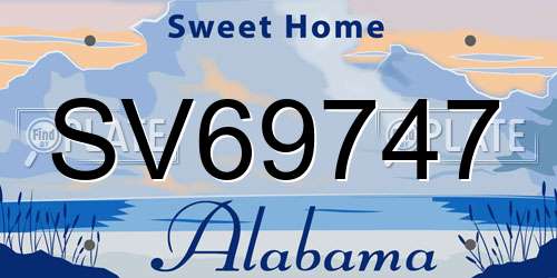 SV69747 Alabama License Plate