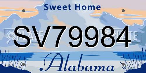 SV79984 Alabama License Plate