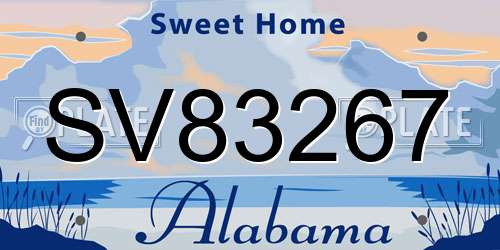 SV83267 Alabama License Plate