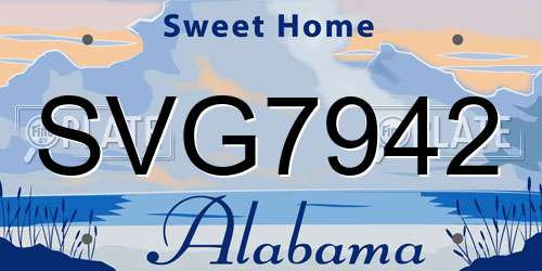 SVG7942 Alabama License Plate
