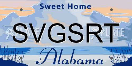 SVGSRT Alabama License Plate