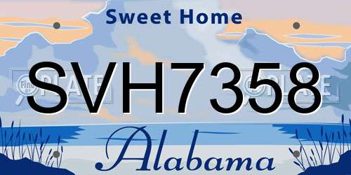 SVH7358 Alabama License Plate