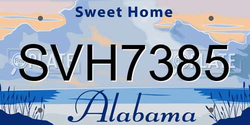 SVH7385 Alabama License Plate