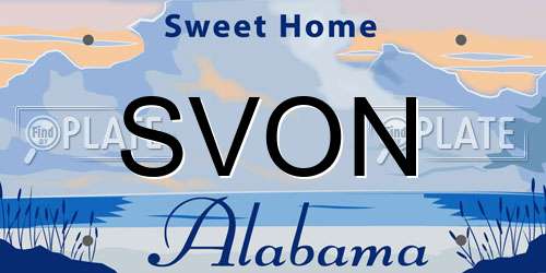 SVON Alabama License Plate