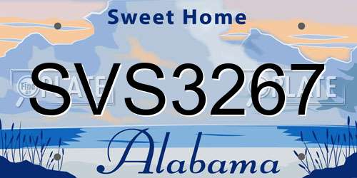 SVS3267 Alabama License Plate