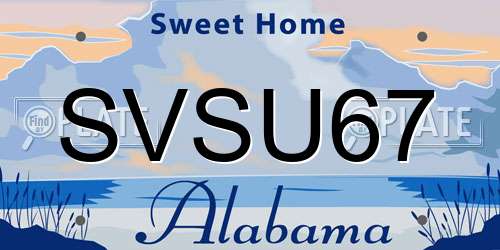 SVSU67 Alabama License Plate