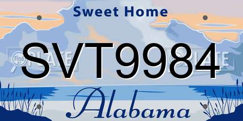 SVT9984 Alabama License Plate