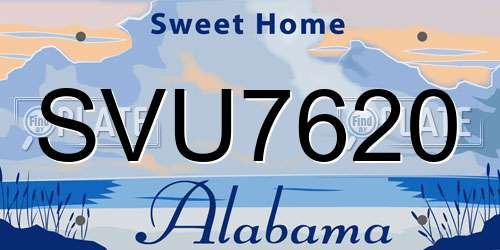 SVU7620 Alabama License Plate